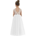 thumbnail image 1 of 2Bunnies Girls' 12M-12Y Peony Lace Sleeveless Maxi Flower Girl Dress, 1 of 7