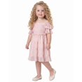 thumbnail image 1 of 2Bunnies Girls' 12M-3T Baby Toddler Vintage Boho Rustic Off-Shoulder Textured Ruffle Dress, 1 of 4