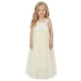 thumbnail image 1 of 2Bunnies Girls' 3T-8Y 3D Flower Petal Tie-Back Bow Maxi Flower Girl Dress, 1 of 4