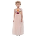 thumbnail image 1 of 2Bunnies Girls' 5yr-12yr One Shoulder Adjustable Strap Embroidered Flower Girl Dress, 1 of 4