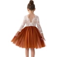 thumbnail image 1 of 2Bunnies Girls' 12M-10yr Peony Lace Straight Long Sleeve Knee Flower Girl Dress, 1 of 7
