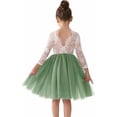 thumbnail image 1 of 2Bunnies Girls' 12M-10yr Peony Lace Straight Long Sleeve Knee Flower Girl Dress, 1 of 7