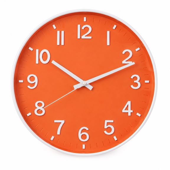 2CFun 12" Quartz Modern Indoor Wall Clock, Silent Mechanism