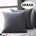 thumbnail image 1 of 2CFun 18” x 18” Rustic Gray Linen Decorative Pillow Covers, Machine Washable (2 Count), 1 of 6