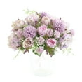 thumbnail image 1 of Artificial Flowers, Fake Peony Silk Hydrangea Bouquet Decor Plastic Carnations Realistic Flower Arrangements Wedding Decoration Table Centerpieces 2 Pack (Purple), 1 of 5