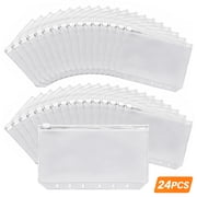 A6 Binder Pockets for Binder Budget Money Organizer for Cash Planner Accessories 6-Ring Binder Dividers Notebook Binder Waterproof 6 Holes 24pcs
