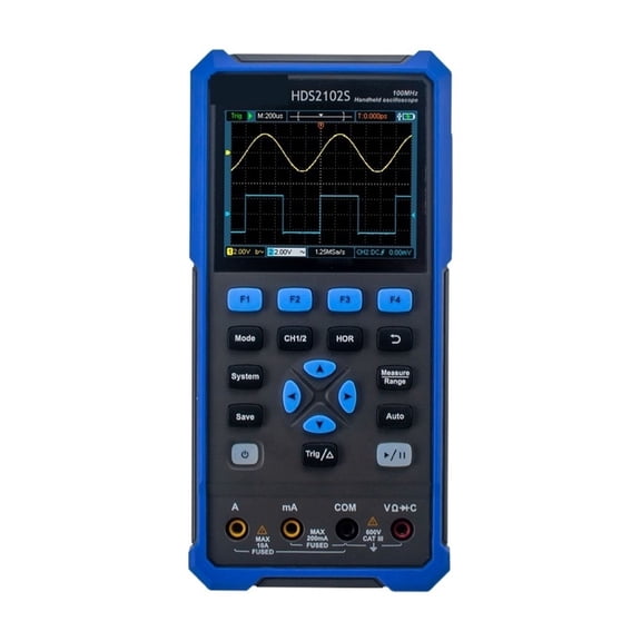 2CH HDS2202S 200MHz 1GSa/s Handheld Oscilloscope Multimeter 25MHz Waveform Signal Generator 3.5inch USB Test Tool ,Professional Designed