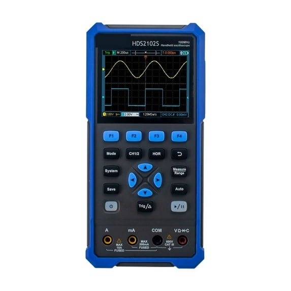 2CH HDS2202S 200MHz 1GSa/s Handheld Oscilloscope Multimeter 25MHz Waveform Signal Generator 3.5inch USB Test Tool ,Professional Designed