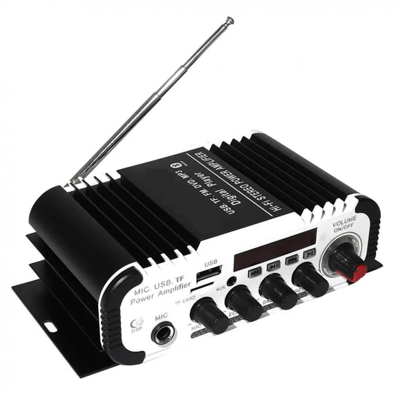 2CH HI-FI Bluetooth-compatible Car Power Amplifier DC12V 5A Auto FM Radio Player Support SD / USB / DVD / MP3 Input