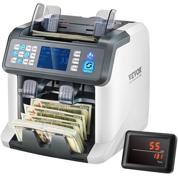2CIS Money Counter Machine with Mixed Denomination, UV/IR/MG/DD Counterfeit Detection