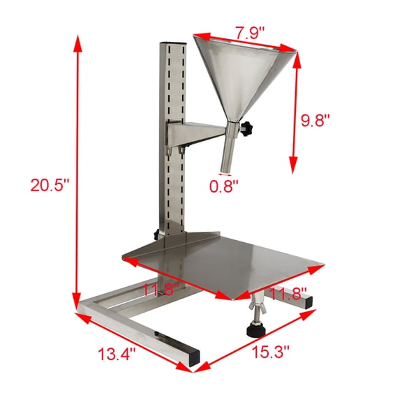 2CM Feeding Hopper Support Stand Manual Filling Package Funnel Stainless Steel Supermarket