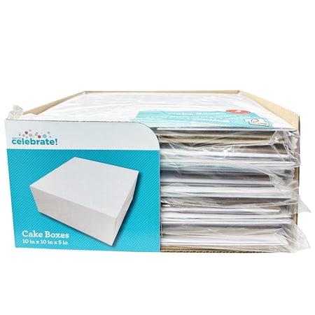 10" x 10" x 5" White Cake Boxes, 2 Count, By Way To Celebrate