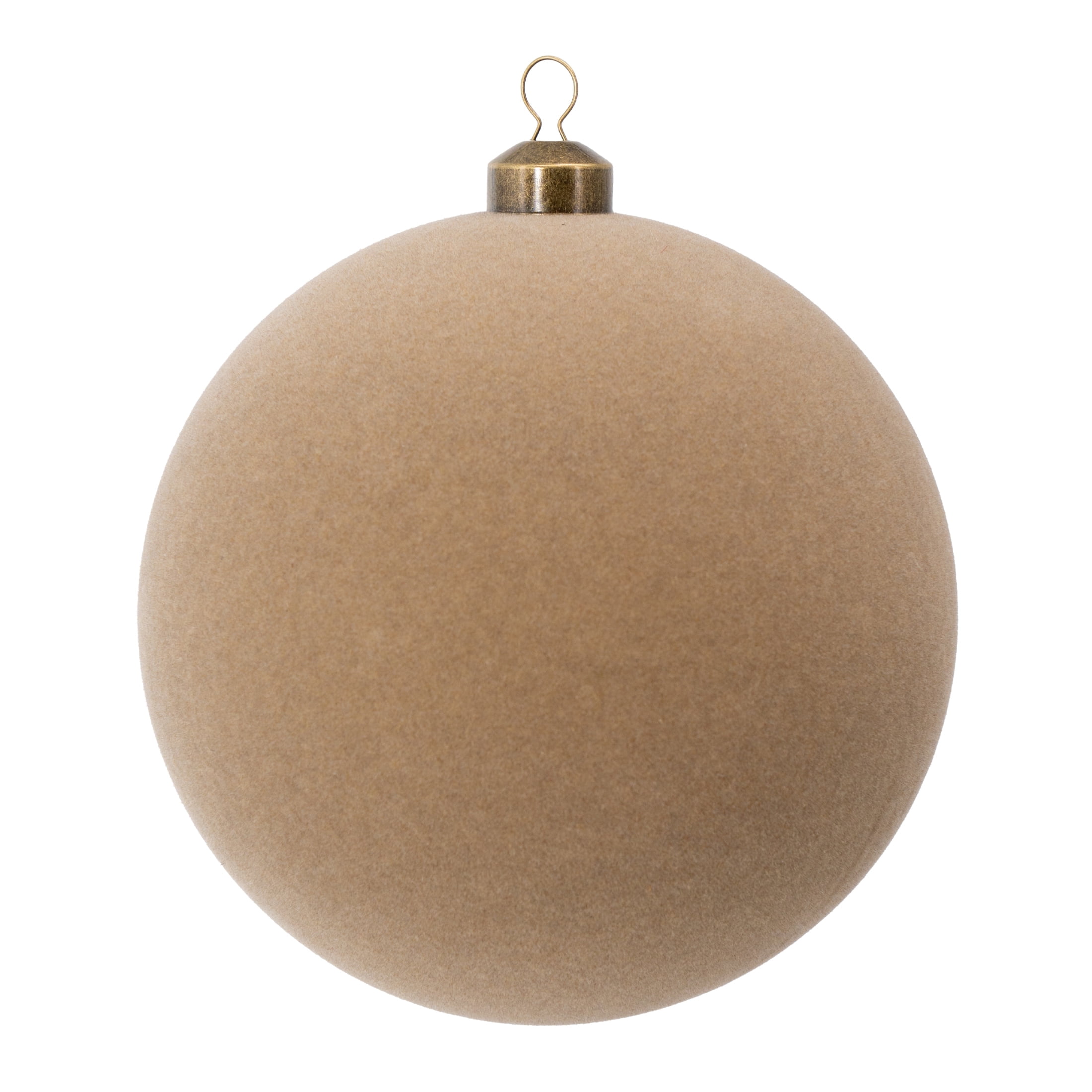 My Texas House 2-Count Gold Velvet-Feel Ball Shatterproof Christmas Ornaments, 7"
