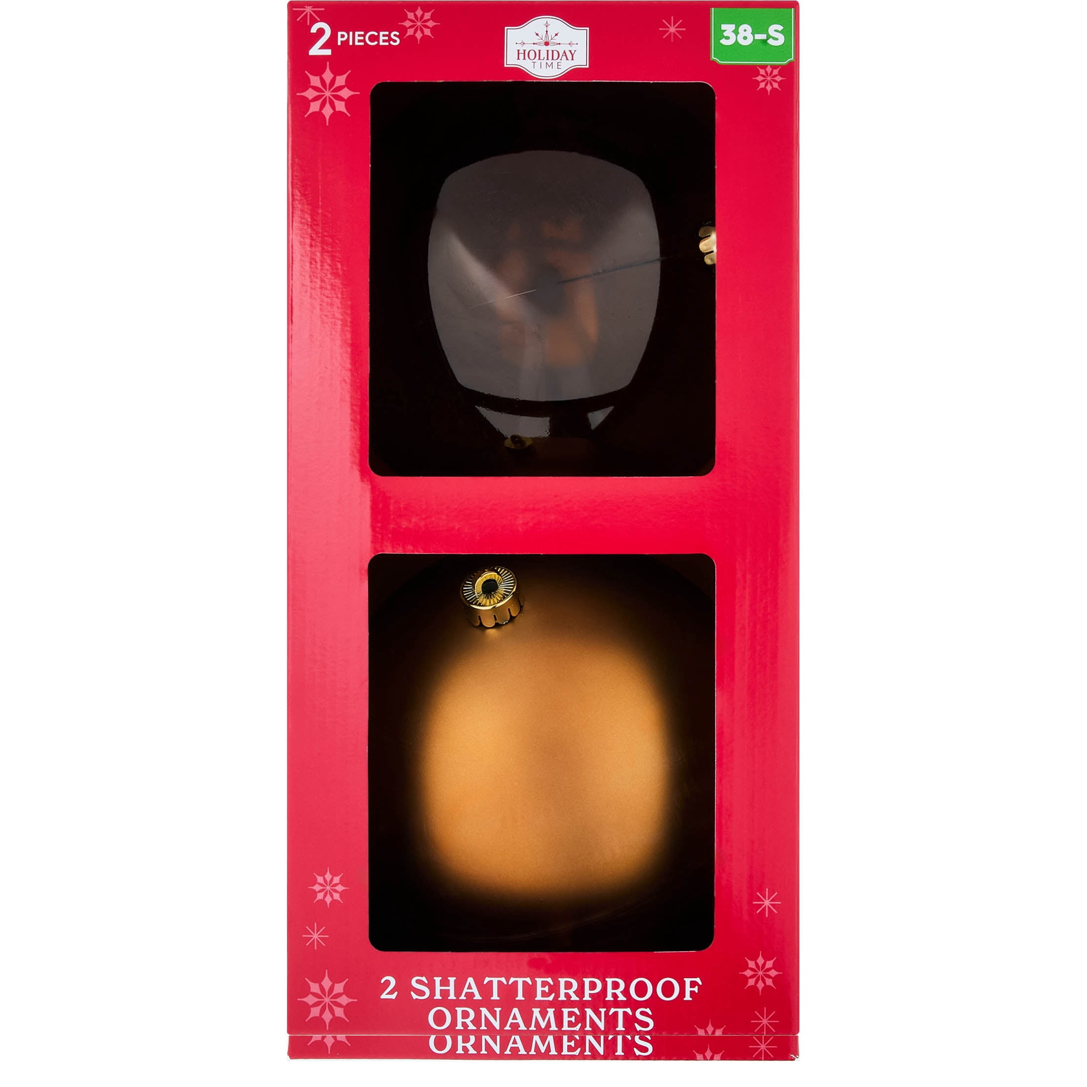 2-Count Bronze Jumbo Ball Shatterproof Christmas Ornaments, 8.5", by Holiday Time