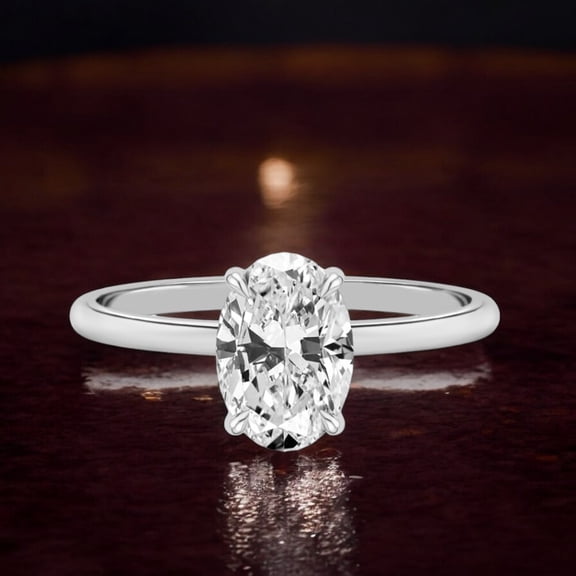 2CT Ct Oval diamond Women Engagement Ring 14k White Gold Plated