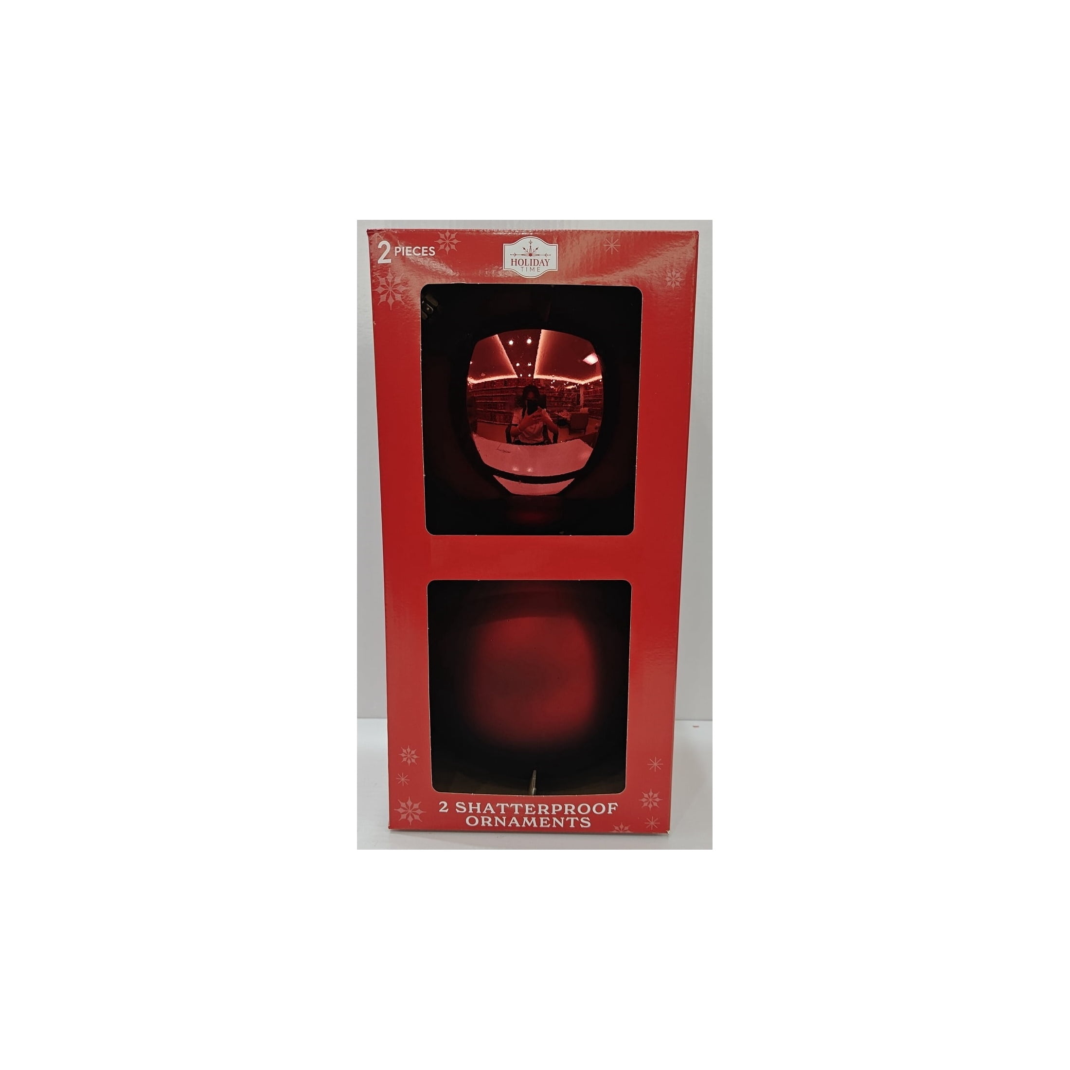 2-Count Dark Red Jumbo Ball Shatterproof Christmas Ornaments, 8.5", by Holiday Time
