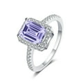 thumbnail image 1 of 2CT Emerald Cut Moissanite Wedding Bands for Women Sterling Silver Anniversary Ring D Color VVS1 Moissanite Rings Diamond Rings with Certificate, 1 of 9
