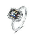 thumbnail image 1 of 2CT Emerald Cut Moissanite Wedding Bands for Women Sterling Silver Anniversary Ring D Color VVS1 Moissanite Rings Diamond Rings with Certificate, 1 of 9