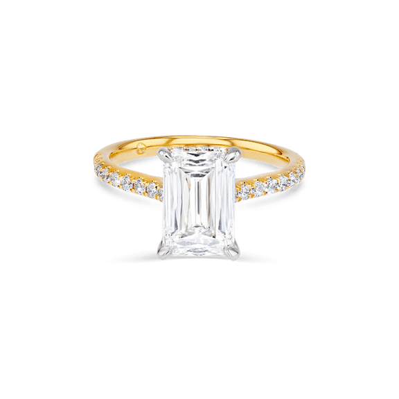 2CT Emerald Cut Solitaire Accent Lab Grown Diamond Engagement Ring 925 Sterling Silver Women's Wedding Ring