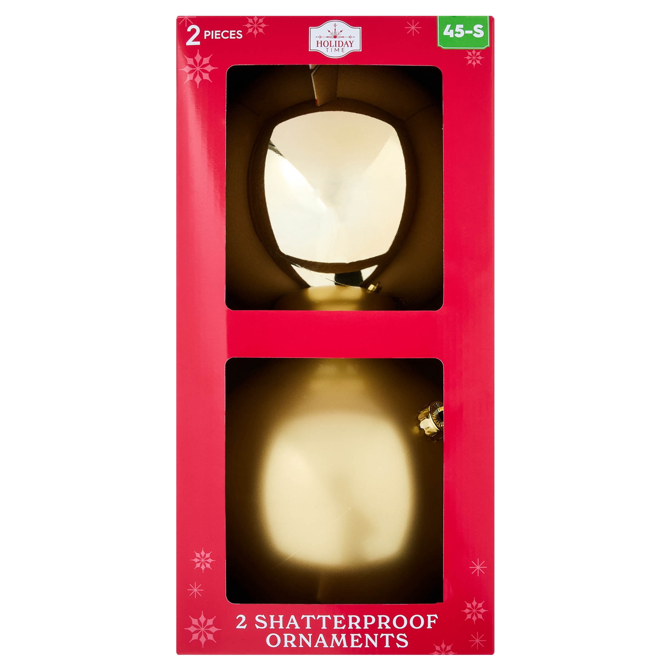 2-Count Gold Jumbo Ball Shatterproof Christmas Ornaments, 8.5", by Holiday Time