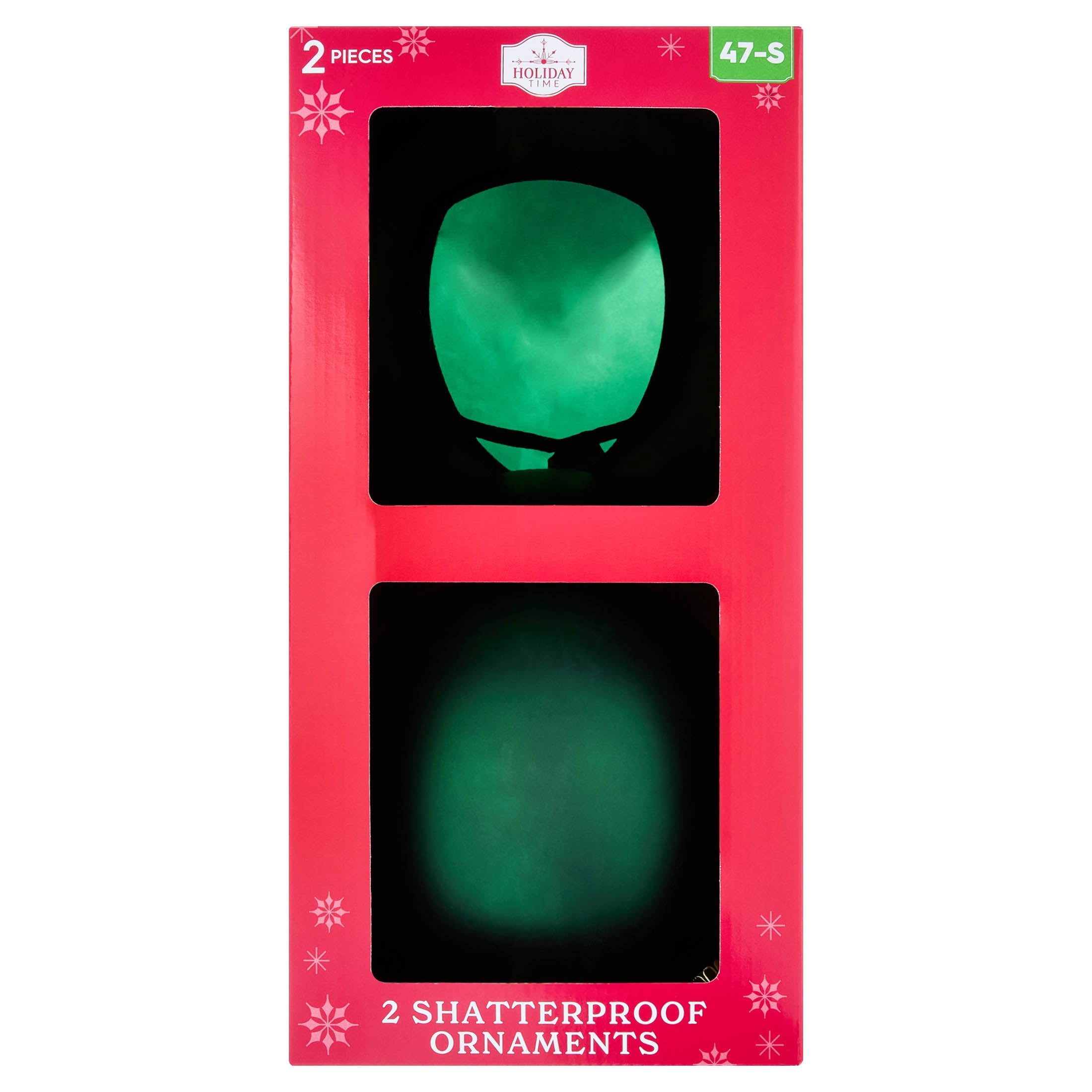 2-Count Green Jumbo Ball Shatterproof Christmas Ornaments, 8.5", by Holiday Time