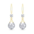 thumbnail image 1 of 2CT Moissanite Dangle Earrings, D Color Ideal Cut Lab Created Diamond 18K Yellow Gold Plated 925 Sterling Silver Mermaid Tear Drop Earrings for Women, 1 of 6