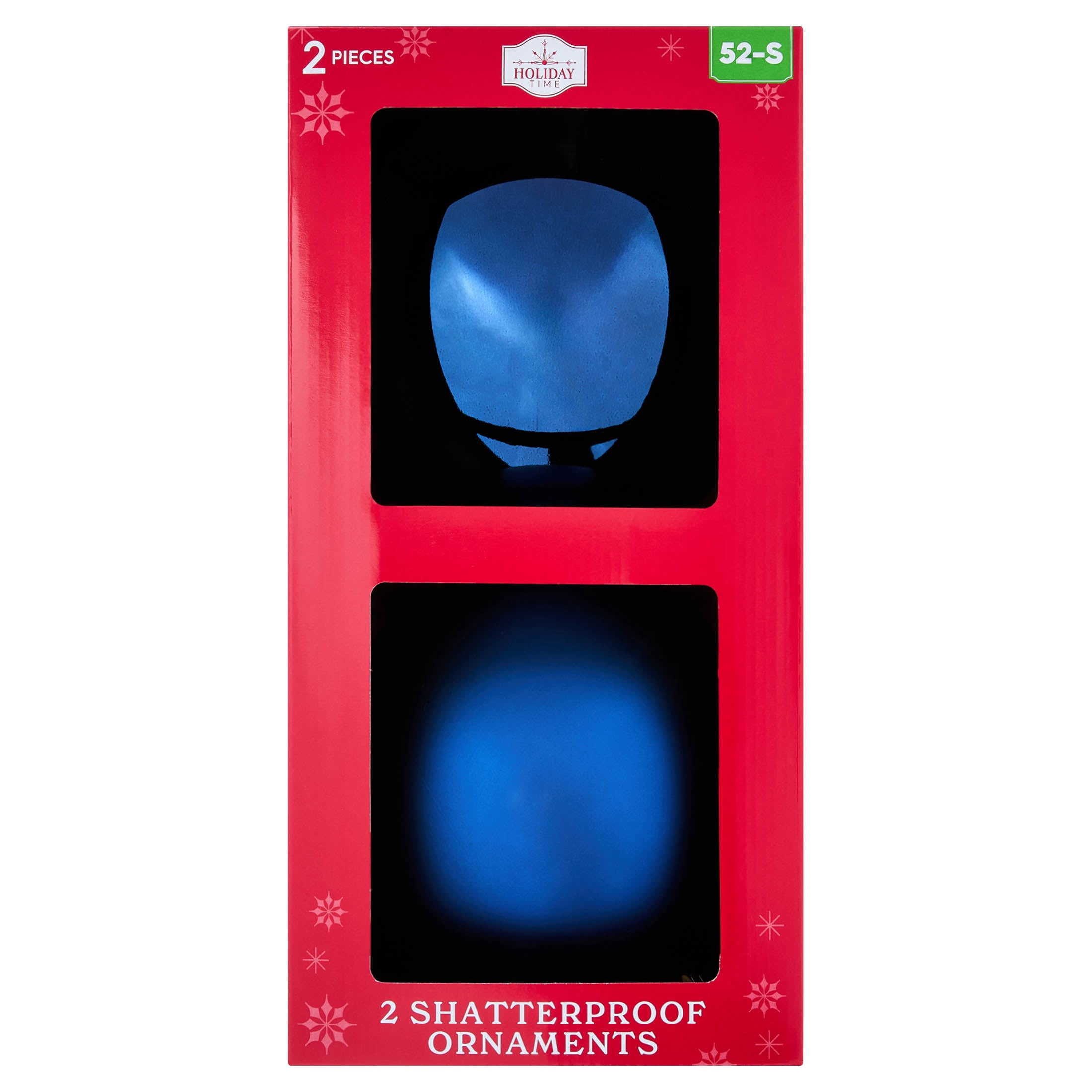 2-Count Navy Jumbo Ball Shatterproof Christmas Ornaments, 8.5", by Holiday Time