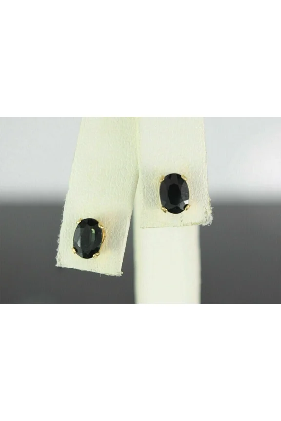 2CT Oval Cut Lab Created Spinel Stud Earrings Women's 14K Yellow Gold Plated