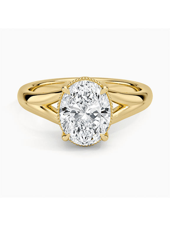 2CT Oval Cut Split Band Lab Grown Diamond Engagement Ring Solitaire Engagement Ring for Women's