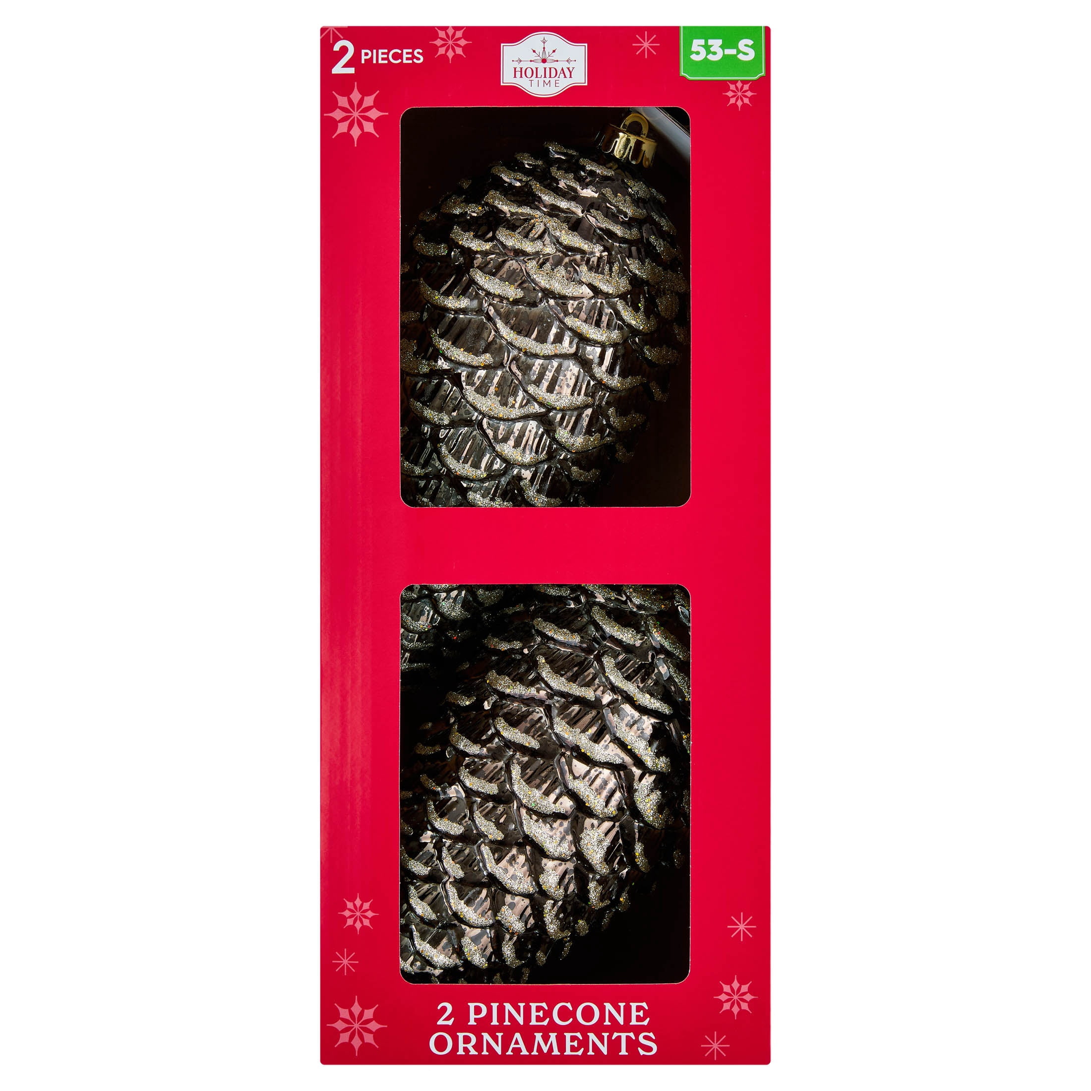 2-Count Brown Jumbo Pinecone Shatterproof Christmas Ornaments, 11", by Holiday Time