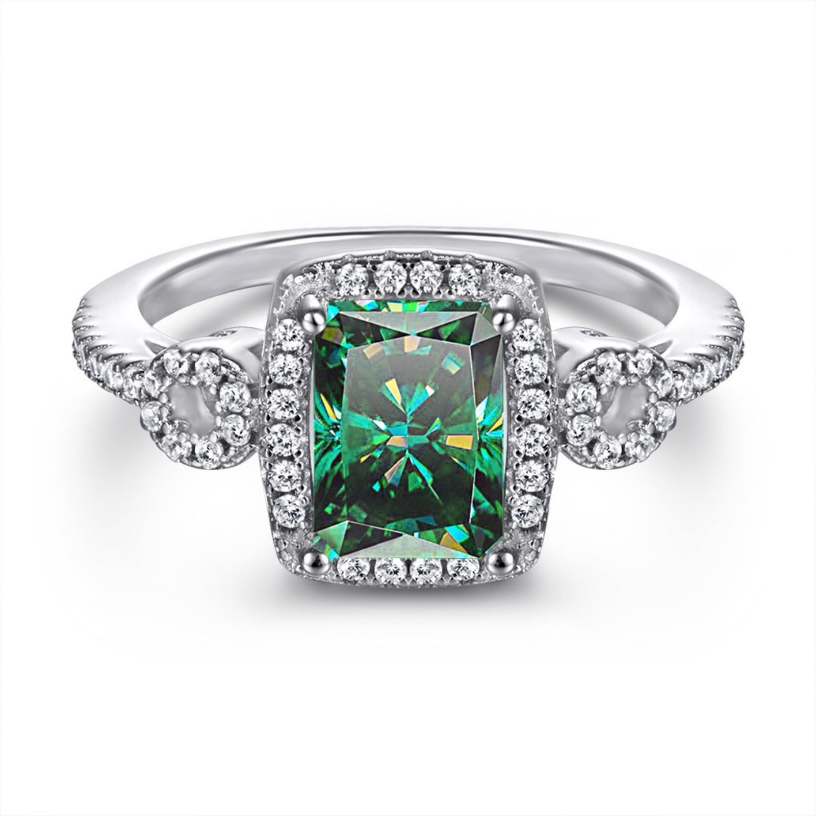 2CT Radiant Cut Moissanite Engagement Rings for Women D Color VVS1 Lab