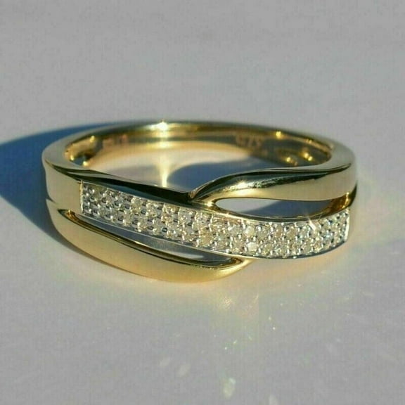 2CT Round Cut Diamond Lab-Created Wedding Ring 14K Yellow Gold Plated