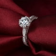 thumbnail image 1 of 2CT Round Cut Hollow CZ Band 925 Silver Women's Wedding Engagement Ring Size 4-9, 1 of 5