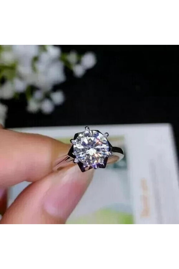 2CT Round Cut Lab-Created Diamond 14K White Gold Plated Girlfriend's Gift Ring