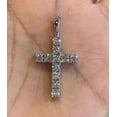 thumbnail image 1 of 2CT Round Cut Lab Created Diamond Cross Chain Pendant 14K White Gold Plated, 1 of 2