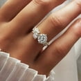thumbnail image 1 of 2CT Round Cut Lab Created Diamond Engagement Wedding Ring 14k White Gold Plated, 1 of 4
