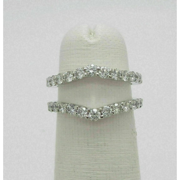 2CT Round Cut Lab Created Diamond Enhancer Guard Wrap Ring 14K White Gold Plated Women's