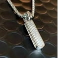 thumbnail image 1 of 2CT Round Cut Lab Created Diamond Men's Pendant 14K White Gold Finish Silver, 1 of 2