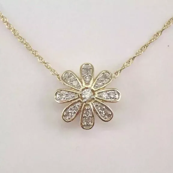 2CT Round Cut Lab Created Diamond Women's Flower Pendant 14k Yellow Gold Plated