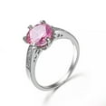 thumbnail image 1 of 2CT Round Cut Pink/Black CZ Wedding White Gold Filled Band Womens Ring Size 6-10, 1 of 7