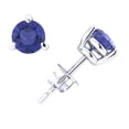 thumbnail image 1 of 2CT Round Cut Tanzanite Basket Stud Earrings 14k White Gold 3Prong Setting AAA Quality, 1 of 1