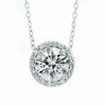 thumbnail image 1 of 2CT Round Cut VVS1 Diamond Solitaire Halo Pendant Necklace 14k White Gold Finish, 1 of 4