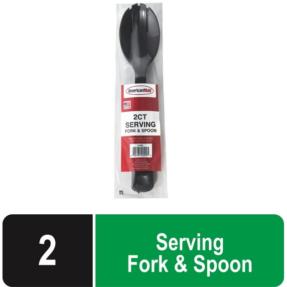 American Maid 9.75 inch Plastic Serving Fork and Spoon - 2 Piece