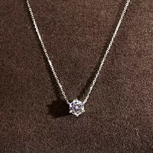 2Carat Round Cut Lab Created White Diamond Pendant Necklace 18" In 14k White Gold Plated