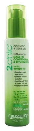 2Chic Avocado & Olive Oil Ultra-Moist Leave-In Conditioning & Styling Elixir - 4 fl. oz. by Giovanni (pack of 2)