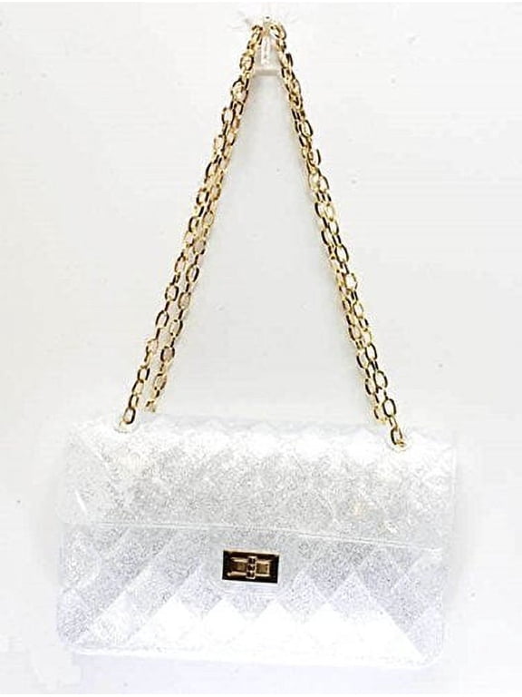 Quilted Style Jelly Shoulder bag (White)