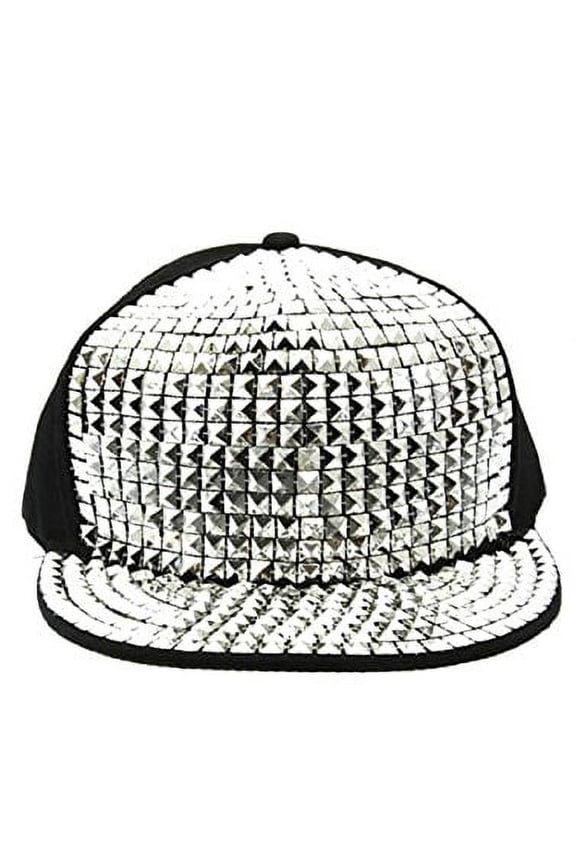 Silver Studded Black Cap