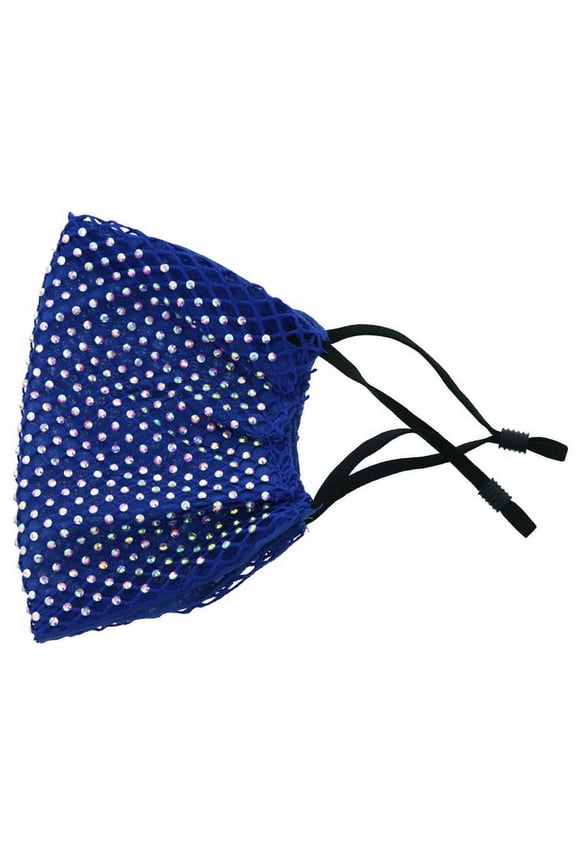 Women's Blue Rhinestone Fashion Mask