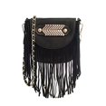 thumbnail image 1 of 2Chique Boutique Women's Fringe Cross Body Bag (Black), 1 of 1