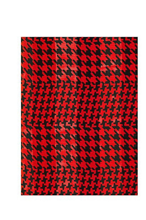 Women's Houndstooth Satin Stripe Scarf (Red/ Black)